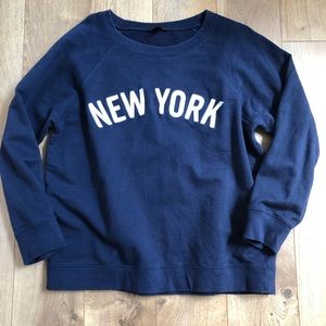 J Crew Navy Blue New York Sweat Shirt XL